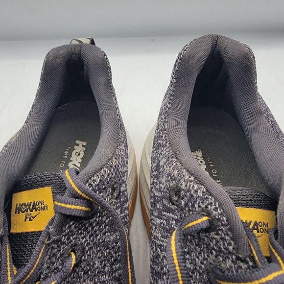 Hoka One One Mach Mens 11 Gray Yellow Athletic Shoes Outdoors Comfort Running - Picture 10 of 13